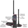 Cobra HHRT50 Road Trip Cb Radio - Emergency Radio, Travel Essentials, 2-Way Handheld Black Radio with Rooftop Magnet Mount Antenna, NOAA Channels, Dual Watch & 40 Channel Access