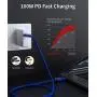 Thunderbolt 3 Cable TB3 3.3ft/40Gbps/5K(USB-C to USB-C), JSAUX 40Gbps Data Transfer/ 100W 5A Charging/ 5K@60Hz Type-C Compatible with External SSD, eGpu, USB-C Docking Station, Dell -Blue