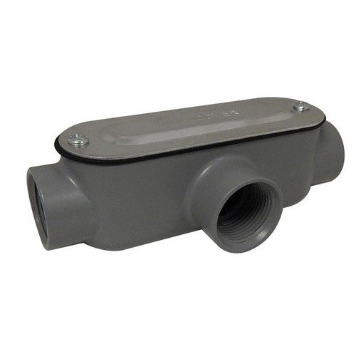 Morris 14073 Rigid Conduit Body, Aluminum, Type T, Threaded with Cover and Gasket, 1-1/4'' Thread Size