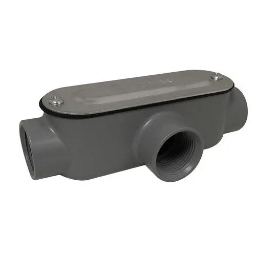 Morris 14073 Rigid Conduit Body, Aluminum, Type T, Threaded with Cover and Gasket, 1-1/4'' Thread Size