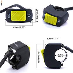 Taiss 12V 7/8″(22mm) Universal Motorcycle Handlebar Switch for U5 U7 U2 Motorcycles Scooter Electrombile Motorbike Headlight Yellow On Off Button F001-Y