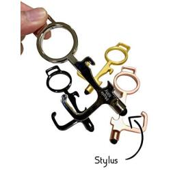 No Touch Door Opener (4 PC) | Clean Keys Button Pusher Stylus | Touchless Hands Free Sanitary Germ Utility Tool for Germaphobe | EDC Keychain | No Contact Handle | Multiple Opener
