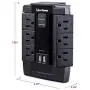 CyberPower CSP600WSU Surge Protector, 1200J/125V, 6-AC Swivel Outlets, 2 USB Charging Ports, Wall Tap Design Black Version CyberPower CSP600WSU Surge Protector, 1200J/125V, 6-AC Swivel Outlets, 2 USB Charging Ports, Wall Tap Design Black Version