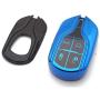 Royalfox(TM) Luxury Soft Chrome TPU 360 Protection Smart 4 Buttons Key Fob case Cover for Maserati Levante GT Quattroporte Ghibli (Full Blue)