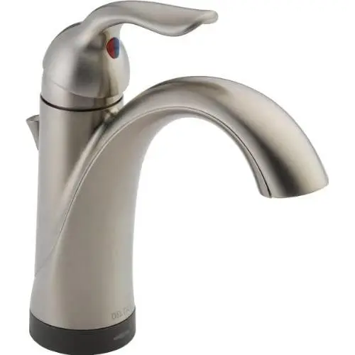 Delta Faucet Lahara Single Hole Bathroom Faucet Brushed Nickel, Touchless Bathroom Faucet, Diamond Seal Technology, Drain Assembly, Stainless 538T-SS-DST, 5.50 x 2.44 x 5.50 inches