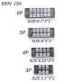 8 Pack (4 Sets) 15A, 3 4 5 6 Positions Dual Row 600V 15A Screw Terminal Strip Blocks with Cover + 400V 15A 3 4 5 6 Positions Pre-Insulated Terminals Barrier Strips
