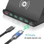Multi USB Charging Station Desktop Wireless Charger USB C Charger QC 3.0 Quick Charge for iPhone 11 XS XR X 8, iPad, Galaxy S20 S10 Note, LG, HTC, Google Pixel and More