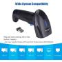 REALINN Wireless 1D Laser Barcode Scanner Handheld Cordless Rechargeable Bar Code Reader with USB Receiver for Warehouse, Supermarket, Retail Store Scanning Inventory