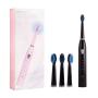 Black Electric Toothbrush Rechargeable for Adults 5 Modes Sonic Toothbrush with 2 Mins Timer and 4 Replacement Brushheads