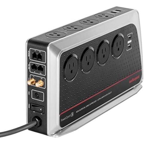 AudioQuest PowerQuest 3 – Power Conditioner/Non-Sacrificial Surge Protector – Power Strip – 8 Outlets – 4 USB Charging Ports (PQ3)