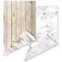 2 Pieces Pack Double Sided Background 4 Patterns: Food Photography Backdrop Gourmet Blogger Shot Cosmetic Makeup Photo Flat Lay Backdrop ins Style Marble Textures Board Rustic Grunge Wood Background