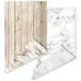 2 Pieces Pack Double Sided Background 4 Patterns: Food Photography Backdrop Gourmet Blogger Shot Cosmetic Makeup Photo Flat Lay Backdrop ins Style Marble Textures Board Rustic Grunge Wood Background