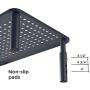 Evoomi Computer Monitor Stand Laptop Stand for Desk [2 Pack] – Sturdy Black Steel Adjustable Monitor Riser Stand for Laptop, Desktop, Printer – Top-Vented, Anti-Skid Computer Desk Riser Laptop Riser