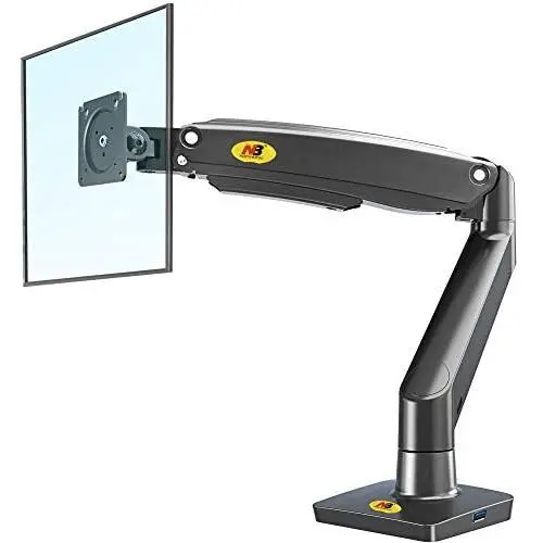 NB North Bayou Monitor Desk Mount Ultra Wide Full Motion Swivel Long Arm with Gas Spring for 22-35Monitors from 6.6 to 26.4lbs Height Adjustable Monitor Stand F100A-B