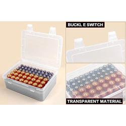 Battery Organizer Storage Box, Garage Case Holder for 24 AA, 30 AAA Batteries (Bag Not Include Batteries Pack)