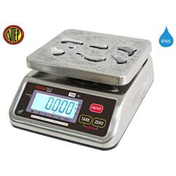 VisionTechShop TVS Portion control Stainless steel Washdown Scale, Lb/Oz/Kg/g Switchable, Low Profile Design, 30lb Capacity, 0.005lb Readability, Dual Display, NTEP Legal for Trade