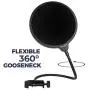 Dragonpad USA Microphone Pop Filter, for Blue Yeti, Blue Snowball - Flexible Gooseneck Microphone Mount and Double Layer Sound Shield Guard Windscreen