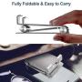 Cell Phone Stand Holder Adjustable Increase Fully Foldable Thick Aluminum Desktop Cradle Dock with Anti-Slip Base and Convenient Charging Port for iPhone for Bedside Table, Ofice, Desk-Silver