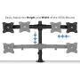 Mount-It! Dual Monitor Mount | Double Monitor Desk Stand Arm | Fits 2 Computer Screens 17 19 20 21 22 24 27 Inch | Two VESA 75 100 Compatible Displays | C-Clamp and Grommet Bases Included