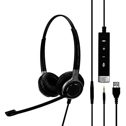 Sennheiser SC 665 USB (507257) - Double-Sided Business Headset | UC Optimized and Skype for Business Certified | For Mobile Phone, Tablet, Softphone, and PC (Black)