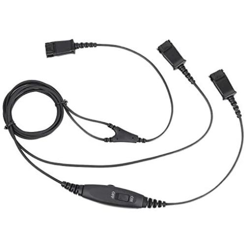 Call Center Headset Quick Disconnect Cable Y Splitter Adapter Trainer Cable for Training Center Compatible with Plantronics QD headsets Splitter Cable Connector