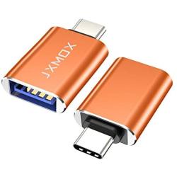 USB C to USB Adapter [2-Pack], Thunderbolt 3 to USB 3.0 OTG Adapter Compatible MacBook Pro,Chromebook,Pixelbook,Microsoft Surface Go,Galaxy S8 S9 S10 Plus,Note 8 9,Pixel 2 3(Orange)