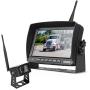 DALLUX Wireless Backup Camera Kit 7'' Built in DVR Monitor Rear View Camera for Heavy Vehicle/5th Wheel Pickup/Truck/Trailer/Bus/Van/RV Camper with 1080P Stable Signal Reverse Rearview/Front Camera