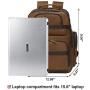 TIDING Mens Vintage Leather Backpack 15.6'' Laptop Bag Large Capacity Business Travel Hiking Shoulder Daypacks