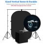 Neewer Chromakey Black Chromakey White Collapsible Backdrop Collapsible Reversible Background 5x7 Chroma-Key Black/White