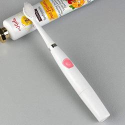 Kids Electric Toothbrushes, Electric Toothbrush Kids Sonic Toothbrush Electronic Toothbrush, Battery Power Tooth Brush with Replacement Heads, IPX7 Waterproof, Pink