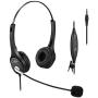 Callez Corded Cell Phone Headset Dual, 3.5mm Phone Headsts with Noise Canceling Mic for iPhone Samsung Huawei Smartphones, Skype, Car Truck Driver, iPad, PC, Conference Calls, Online Classes(C402E1)