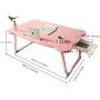 MJUNM Laptop Desk, Lap Desk Bed Table Tray for Eating Writing Foldable Desk with iPad Slots for Adults/Students/Kids, Adjustable Notebook Stand with Drawer, Card Slot and Cup Holder, Pink