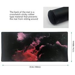 YEBMoo Extra Large Gaming Mouse Pads/Extended Protective Office Desk Mouse Mat Non-Slip Professional Precision Tracking Surface (35.4'' x 15.7'') for PC Computer Laptop (041heiyun)