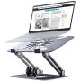 Skrebba Laptop Stand, EPN Laptop Riser with Heat-Vent to Elevate Laptop, Adjustable Height Laptop Holder Desk Stand with Slide-Proof Silicone and Protective Hooks, for MacBook Pro/Air (Space Grey)