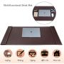 Non Slip Premium Leather Desk Mat Pad Blotter Protector 34 x 20 Inch, Office Desk Laptop Keyboard Mouse Mat Pad with Comfortable Writing Surface Waterproof and Side Rails