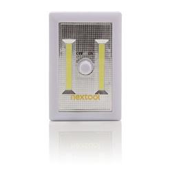 Dimmable AAA Battery Included COB LED Cordless Light Switch, Adjustable Brightness, Tap Light, Battery Operated LED Night Lights, 3 AAA Batteries & Adhesive Strips Included, White Color