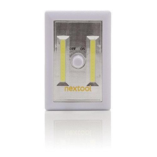 Dimmable AAA Battery Included COB LED Cordless Light Switch, Adjustable Brightness, Tap Light, Battery Operated LED Night Lights, 3 AAA Batteries & Adhesive Strips Included, White Color