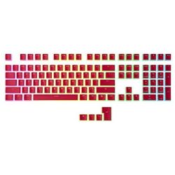 HK Gaming 108 Double Shot PBT Pudding Keycaps Ansi/ISO - OEM Profile Pudding Keyset 60% / 87 TKL / 104/108 MX Switches Backlit (Red)