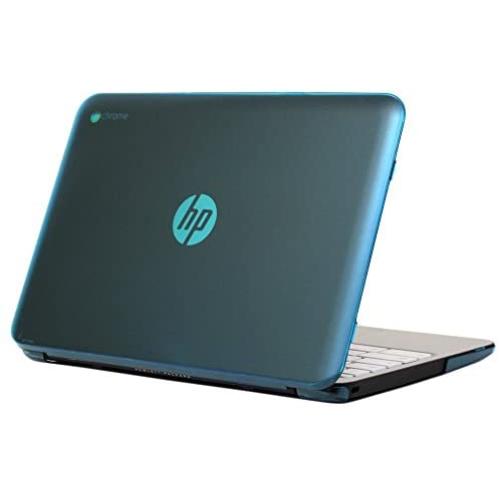 mCover iPearl Hard Shell Case for 11.6'' HP Chromebook 11 G4 EE / G5 EE laptops (Part no. V2W29UT / V2W30UT / 1FX81UT / 1FX82UT) (with Co-Molded Rubber Edges, a 180-degree Hinge) (Aqua)