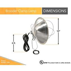 Woods 166SW Clamp Lamp with 10 Inch Reflector and Bulb Guard 300-Watt Bulb, Insulated Porcelain Socket, Versatile Lamp Clamp, Compatible with Higher Watt Bulbs, Portable Light Source, 6 Foot Cord