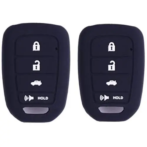 2Pcs XUHANG Sillicone key fob Skin key Cover Remote Case Protector Shell for Honda Accord sports LX Civic HR-V CR-V 4 button black 2Pcs XUHANG Sillicone key fob Skin key Cover Remote Case Protector Shell for Honda Accord sports LX Civic HR-V CR-V 4 button black