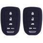 2Pcs XUHANG Sillicone key fob Skin key Cover Remote Case Protector Shell for Honda Accord sports LX Civic HR-V CR-V 4 button black