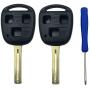 Replacement Keyless Entry Remote Control Key Shell fits Lexus ES GS GX is LS LX RX SC Key Fob Csae Cover With Blade (Black pack 2)