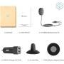 TaoTronics Bluetooth Car Kit, Bluetooth Receiver, Bluetooth 4.2 Hands-Free Audio Adapter (Built-in Microphone, CVC 6.0 Noise Cancellation, 3M Magnetic Base, Air Vent Clip, Dual 2.1A USB Car Charger)