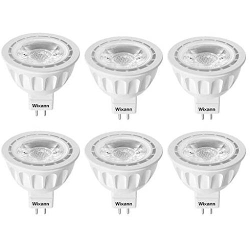 Wixann MR16 LED Light Bulb, 2700K Soft Warm White, 12-Volt, 5W-50W Equivalent, GU5.3 Bi-Pin Base, 36 Degree Spot Lighting for Indoor/Outdoor Landscape Track Bulbs-Not Dimmable (6 Pack)