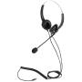 TelPal Corded Binaural Telephone Headset, Hands-Free Noise Cancelling Call Center Headphones with 4-Pin RJ9 Crystal Head & Mic & Telephone Adapter for Phone Counseling Services, Telecom Operators
