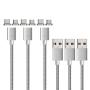 NetDot Gen7 3in1 Nylon Magnetic Fast Charging Cable Compatible with Micro USB & USB-C Smartphones and Products (5ft /3 Pack Silver) NetDot Gen7 3in1 Nylon Magnetic Fast Charging Cable Compatible with Micro USB & USB-C Smartphones and Products (5ft /3 Pack Silver)