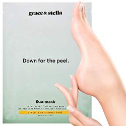 Grace & Stella Dr. Pedicure Foot Peeling Mask | Foot Exfoliating Remover of Dead Skin & Callused Heels in 7-10 days | Exfoliating Foot Mask | Pedicure Foot Spa for Baby Soft Feet