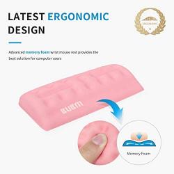 BUBM Mouse Wrist Rest Support Ungraded Ergonomic Cushion Pad Memory Foam Hand Pillow Mat Comfortable Arm Stand Pain Relief with Non Slip Base for Office,Home,Computer,Laptop,Desktop,Gaming(Pink)