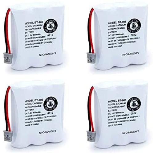 OXWINOU BT-905 BT905 Rechargeable Cordless Handset Phone Battery Compatible with for BBTY0663001 BBTY-0444001 BP-800 BP-905 BT-1006 3.6v 600mAh Ni-CD (4 Pack BT905)